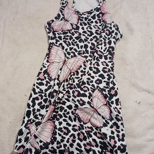 Butterfly Print Sleeveless Gown